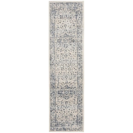 Safavieh 2 x 12 ft. Charleston Runner Area Rug Ivory & Navy CHL411A-212